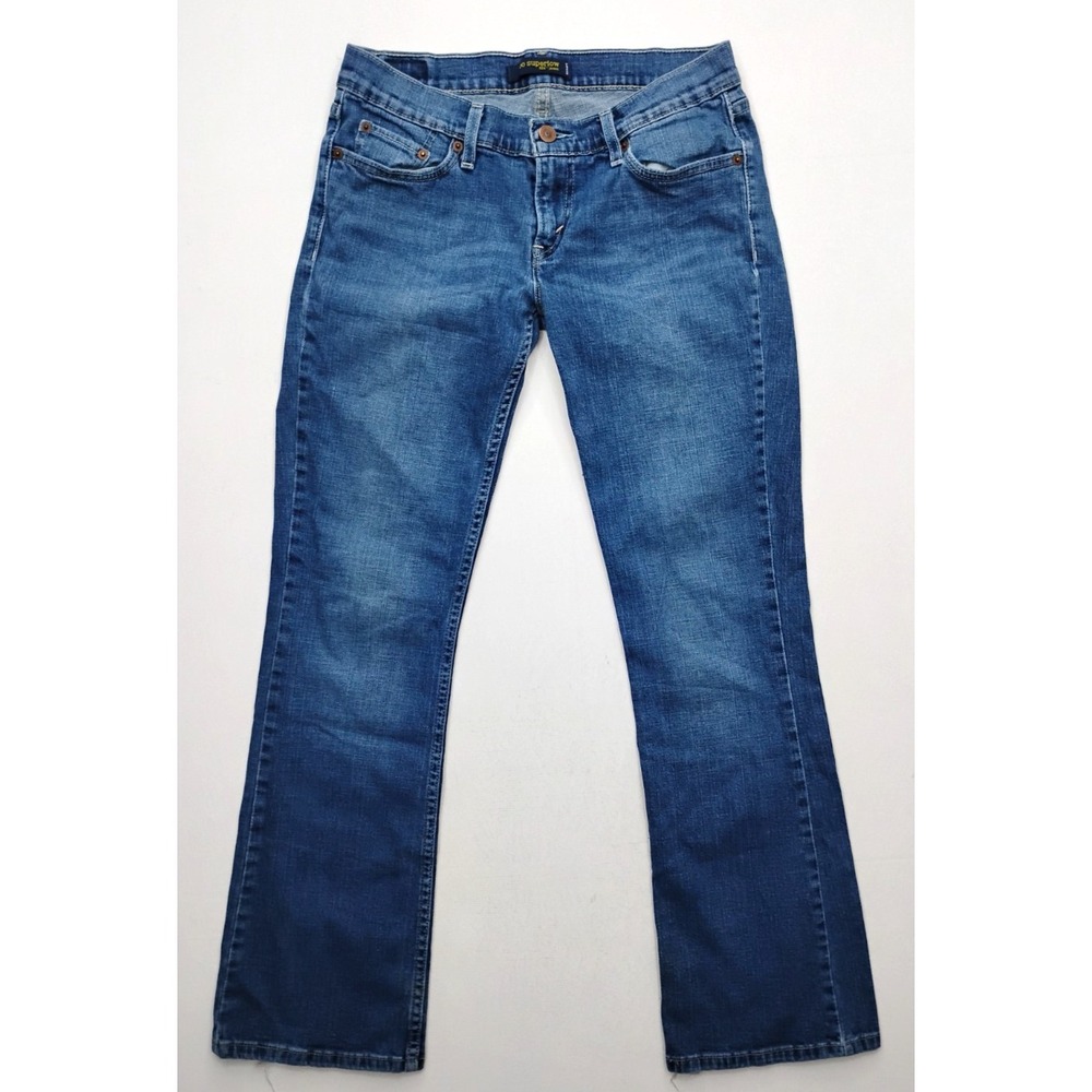 Levis 524 Jeans Boot Cut Too Superlow Stretch Blue pocket Flaps size 10 30x30